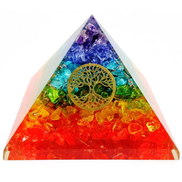 3 x 3 Base and 2 Height Double Strength EMF Protection Handmade Orgonite Healing Chakra Crystals LUXAR Orgone Energy Generator Pyramid Flower of Life Reiki Meditation Merkaba SBB Coil